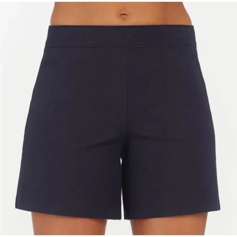 Spanx Polished 4 Inch Shorts Classic Navy Blue High Rise Pull On Sz XL